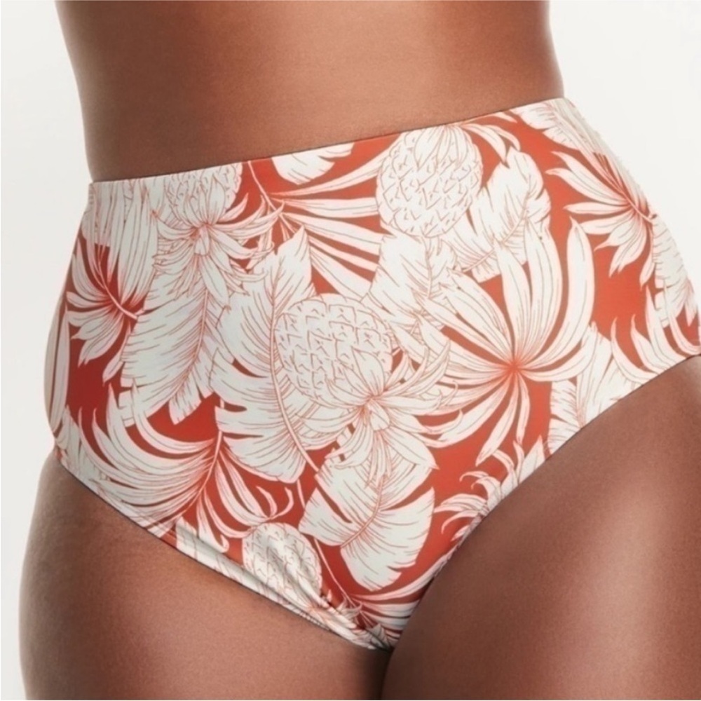 SET OF TWO BRAND NEW bikini bottoms 2X yellow ribbed low rise tropical high rise